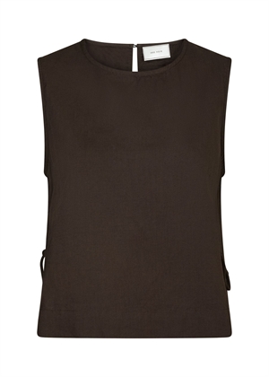 Svetlana linen top Dark Brown Neo Noir 